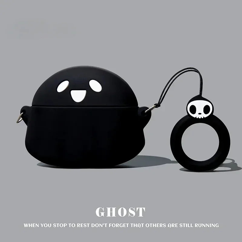 Cartoon Ghost Silicone Case for Anker Soundcore Liberty 4 NC Earbuds — Cute Soft Protective Cover