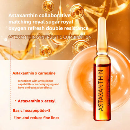 Astaxanthin Anti-Aging Facial Ampoules 28pcs – Dark Spot Removal, Pore Minimizing, Moisturizing & Fine Line Fade Serum Set