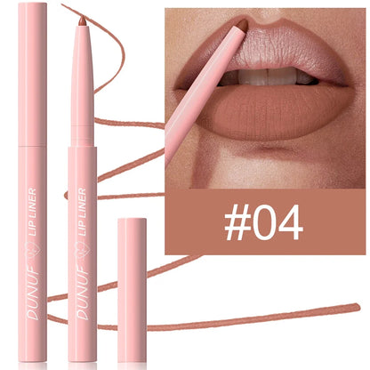 Matte Red Brown Lip Liner Pencil – Waterproof Slim Lip Contour Pen with Tapered Nib Long-Lasting Lip Stain