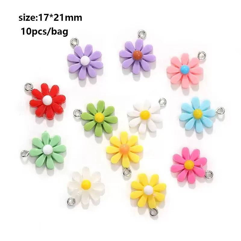 10Pcs Simulation Sunflower Charms 25/30mm for DIY Earrings, Necklace & Jewelry Making Accessories