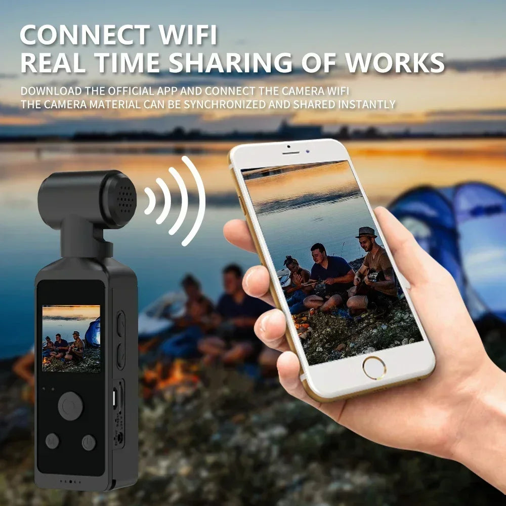 4K Ultra HD Pocket Action Camera — 270° Rotatable Vlog Sports Cam with WiFi, Waterproof Case & Helmet Mount