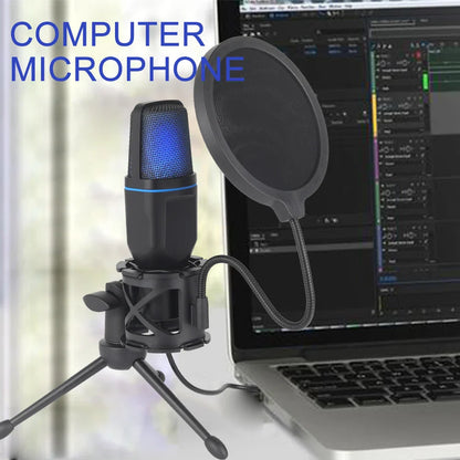 USB RGB Microphone – Condenser Gaming Mic for Podcast, Studio Recording & Streaming on Laptop/PC