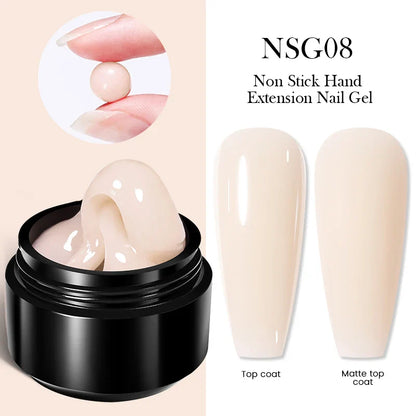 BORN PRETTY 15ml Clear Non-Stick Hand Extension Gel - 3D Shaping Nail Art, Milky Jelly Hard Gel for Fake Nails