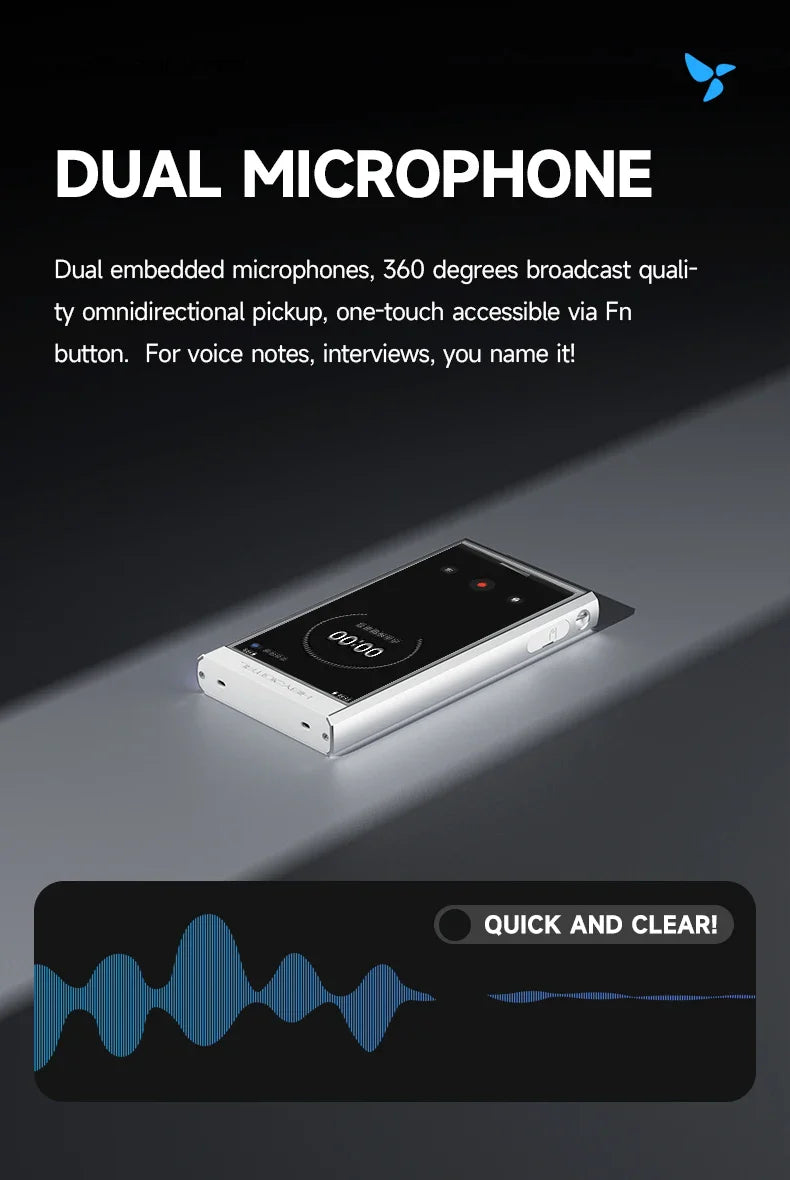 HiBy Digital M300 Android 13 Music Player - MP3, HiFi Audio, Bluetooth, WiFi, USB DAC, DSD, FM Radio, Dual Mic, Built-in Speaker, 29hr Battery