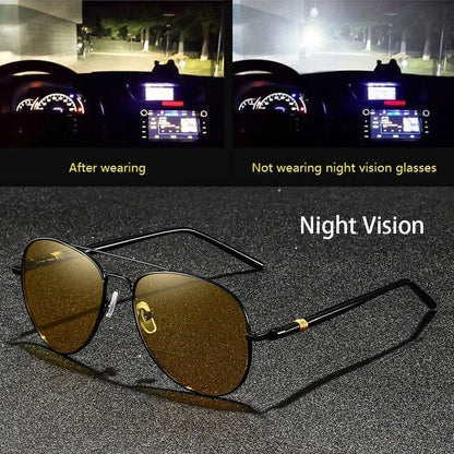 Vintage Square Frame Night Vision Glasses – Unisex Anti-Glare, Anti-Reflective UV400 Eyewear