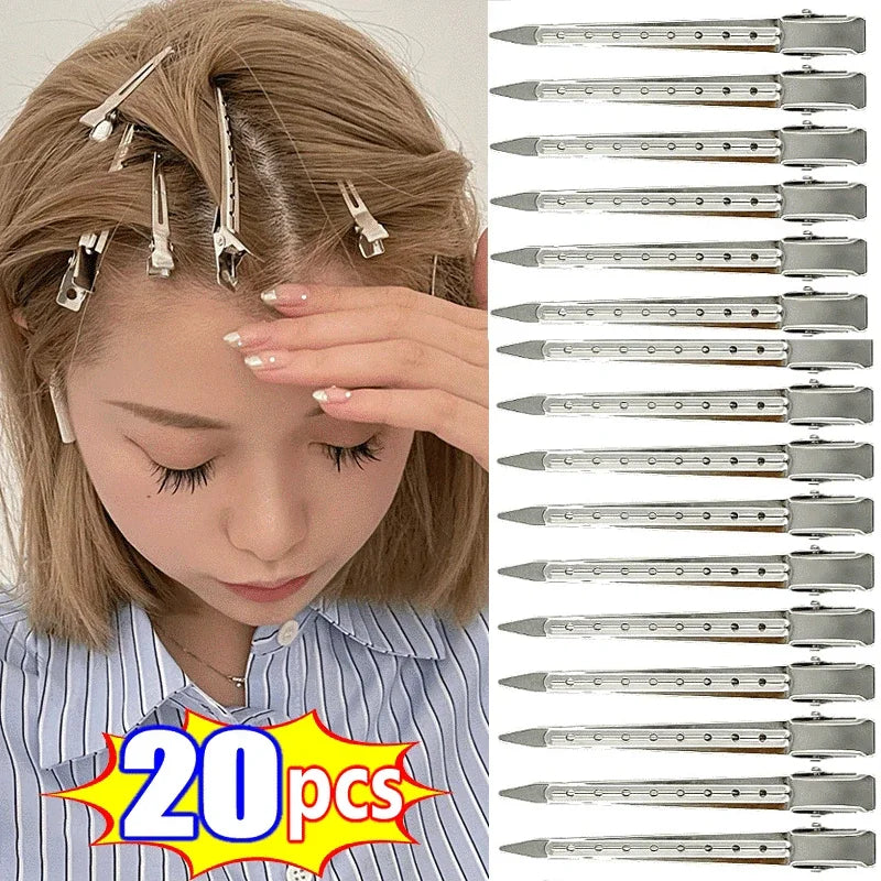 Women’s Metal Hair Care Clips – Steel Hairdressing Sectioning Clamps for Styling & Barber Use