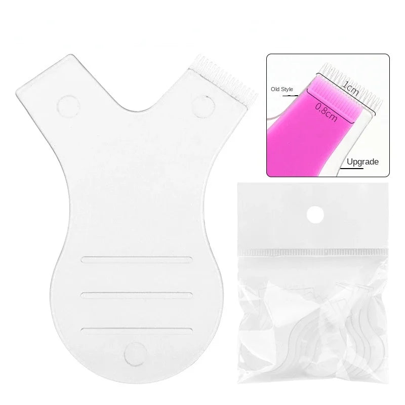 10pcs Reusable Eyelash Brushes – Y Shape Comb for Lash Lifting, Curling & Extension Perm Tools
