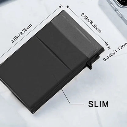 RFID Credit Card Holder for Men, Thin Slim Luxury Metal Mini Minimalist Wallet, Bank & ID Cardholder Case