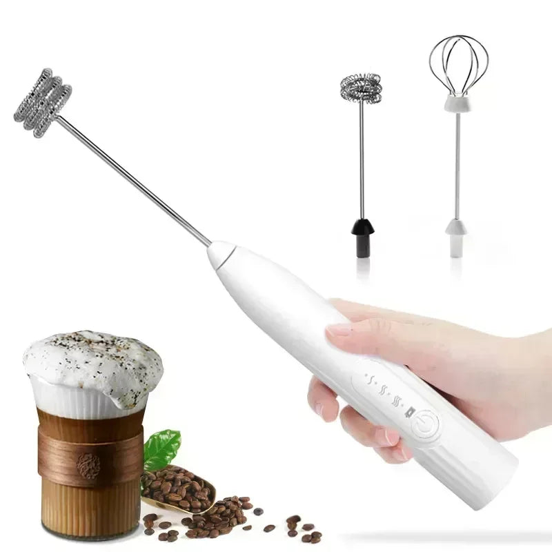 2-in-1 USB Rechargeable Electric Egg Beater and Mini Blender - Versatile Kitchen Gadget for Milk, Coffee, Whiskey Mixing, and Baking