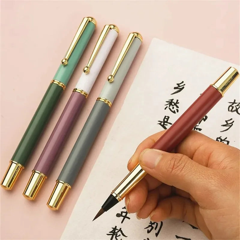 Morandi Fountain Pen Calligraphy Brush | Soft Weasel Hair Small Regular Script | Student Painting Writing Tool
