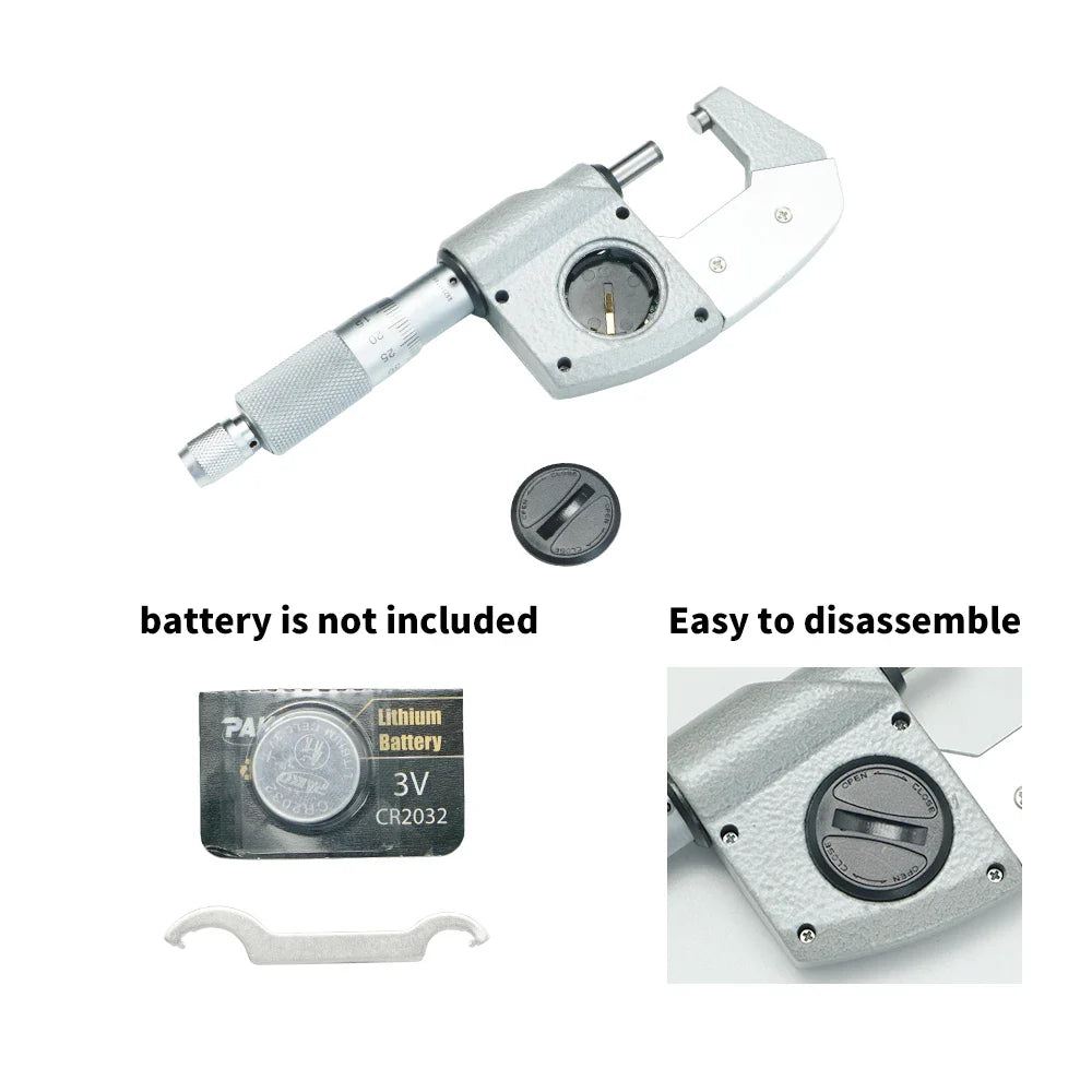SHAHE 0.001mm Electronic Outside Micrometer — 0-25mm Digital Caliper Gauge for Precision Measurement