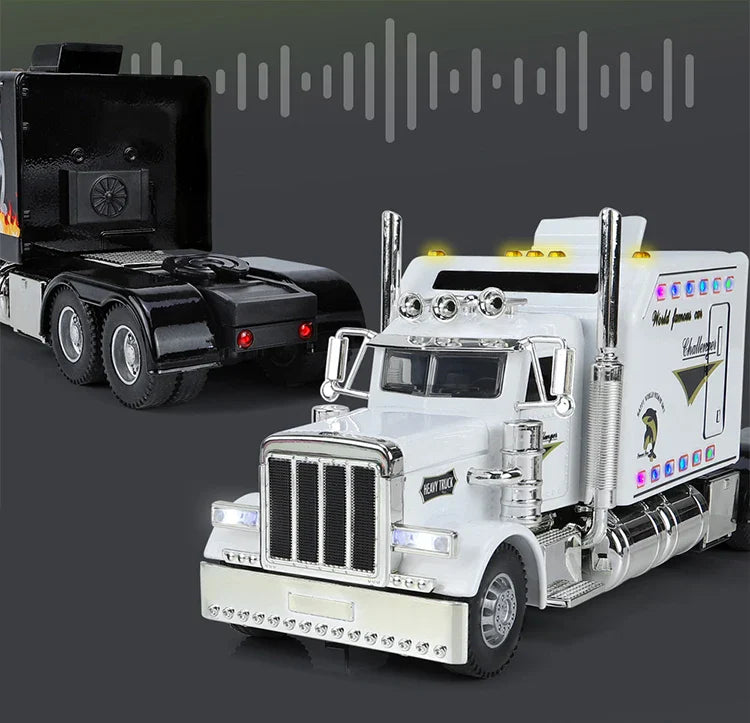 1:24 Scale Peterbilt 389 Tractor Trailer Toy – Lonestar Design Pre-Built Semi Truck with Realistic Functions for Kids