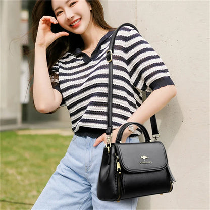 Women’s Soft Leather Top-Handle Bag – Luxury Shoulder Messenger Handbag & High-Quality Purse