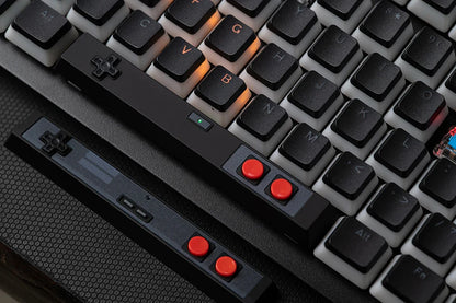 Retro Gamepad Keycap 6.25u Spacebar – Artisan ABS Keycap for MX Switches, Black & White for Mechanical Gaming Keyboards