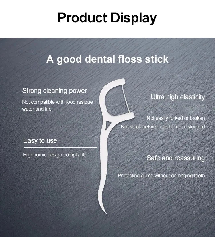100/300/500PCS Disposable Dental Floss Sticks - Interdental Cleaning for Daily Oral Care, Portable Flosser