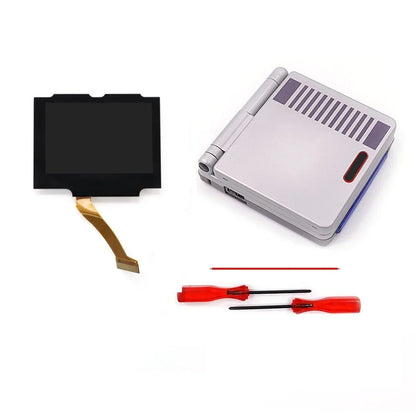 Laminated V5 IPS GBA SP Backlight LCD Replacement Mod Kit – Backlit Screen for Game Boy Advance SP, No Shell Cutting Needed