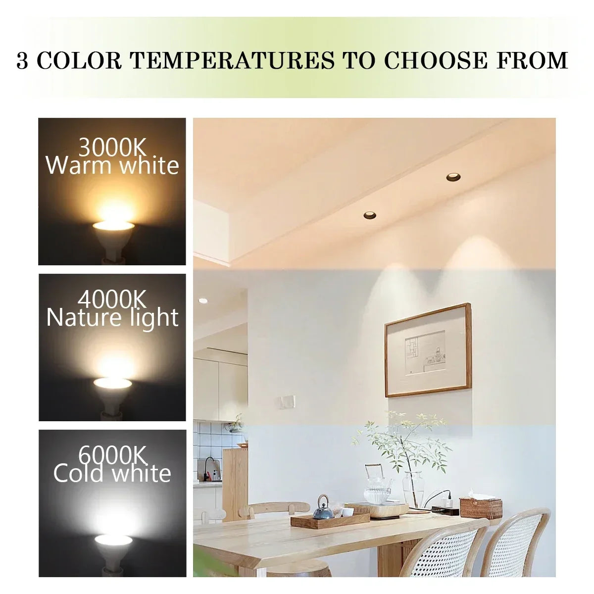 10PCS MR16 GU5.3 LED Bulb – Full Voltage AC/DC 12V–220V Spotlight, Flicker-Free White Light for Home, Study & Indoor Lighting