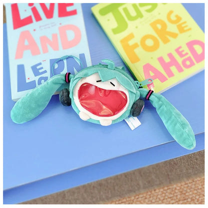 Hatsune Miku Coin Purse Shoulder Bag – Kawaii 14cm Plush Headphone Bag, Cartoon Crossbody Keychain Pendant, Perfect Girl Gift