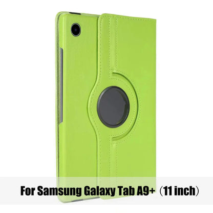 Samsung Galaxy Tab A9+ (11-inch) 2023 Case – PU Leather Cover with Sleep/Wake Function, 360° Rotating Stand & Protective Shell