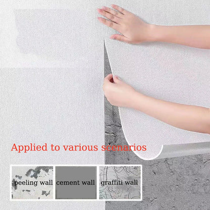 50cm x 10m Linen 3D Foam Self-Adhesive PVC Wallpaper - Solid Color, Thickened Waterproof Wall Stickers for Renovation