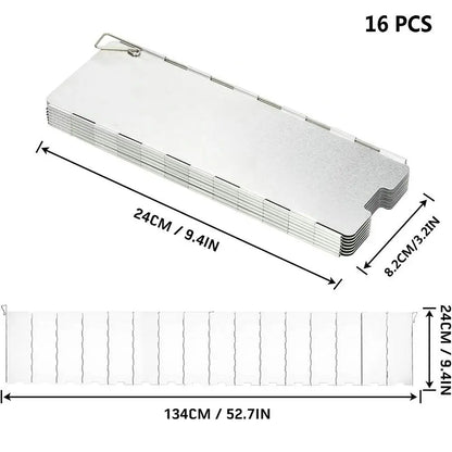 Aluminum Alloy Gas Stove Wind Shield – Windproof Screen for Outdoor Camping & Picnic (8-16 Plates)