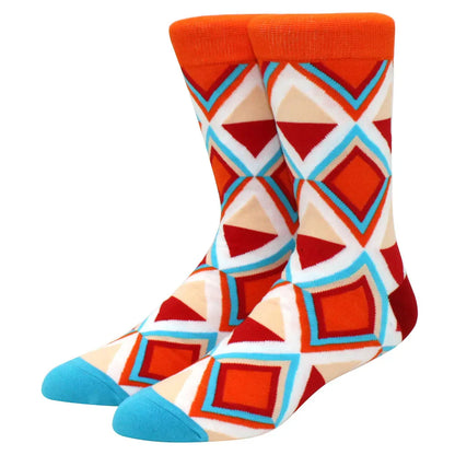Men’s & Women’s Funny Beer Rainbow Socks – Skateboard Striped Pig Hip Hop Colorful Mid-Rise Casual Crew Cotton Socks, Unisex Fashion Novelty Socks