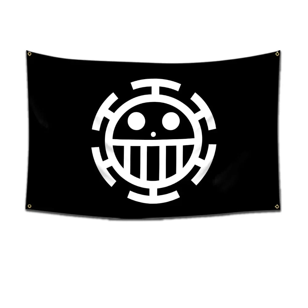 One Piece Pirate Skull Flag – Luffy Straw Hat Pirates Wall Decor & Banner for Kids' Bedroom, Gift