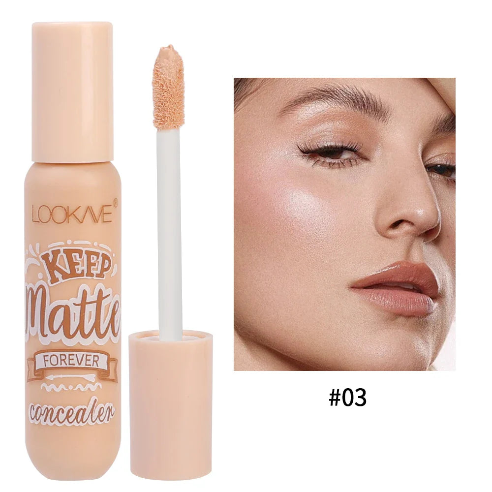 Waterproof Matte Liquid Concealer – Moisturizing Cream for Acne, Dark Circles, Face Contouring & Foundation Makeup