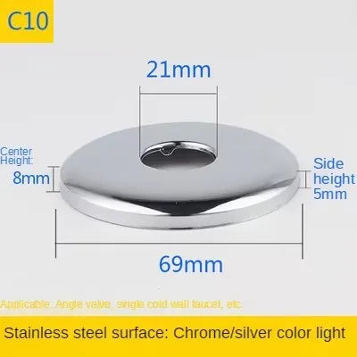 2Pcs Stainless Steel Faucet Decorative Cover – 1/2" & 3/4" Water Pipe Connector Heightening Valve Panel for Kitchen & Shower Faucet Accessories