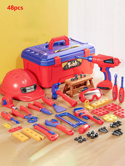 Children’s Toolbox Toy – Simulation Electric Drill & Repair Platform for Boys, Baby Screw Assembly Play Set