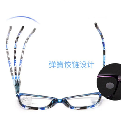 Progressive Multifocal Reading Glasses Anti Blue Light Floral Frame Lightweight Spring Hinges Fashion Eyewear for Men & Women