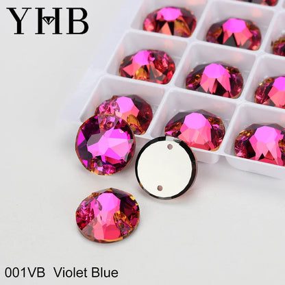 YHB XIRIUS AB Moonlight Glass Crystal — Flatback Sew-On Rhinestones for Garments, Clothes & Bags