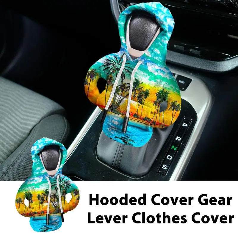 Hoodie Car Gear Shift Lever Cover - Sweatshirt Gear Knob Cover for Car Interior Decorations