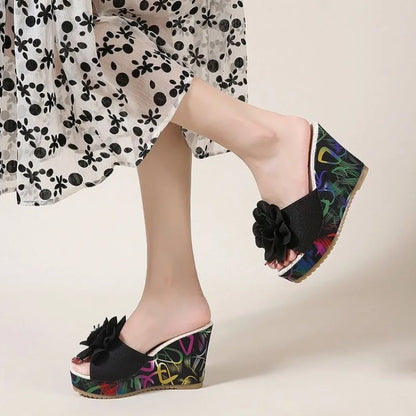 2026 Women’s Platform Wedge Slippers - Fashion Floral Summer Beach Sandals