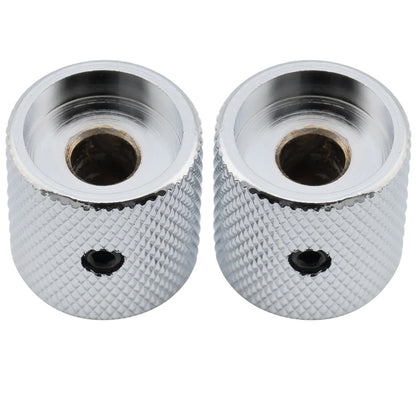 Musiclily Pro Guitar Control Knobs - 1/4 Inch Steel Flat Top Knobs with Set Screws for Electric Guitar & Bass (2PCS)