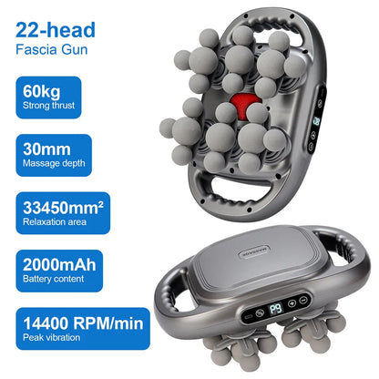 16-Head Fascia Massage Gun – High-Frequency Vibration Body Massager for Back, Waist, Neck, and Shoulders, Muscle Relief