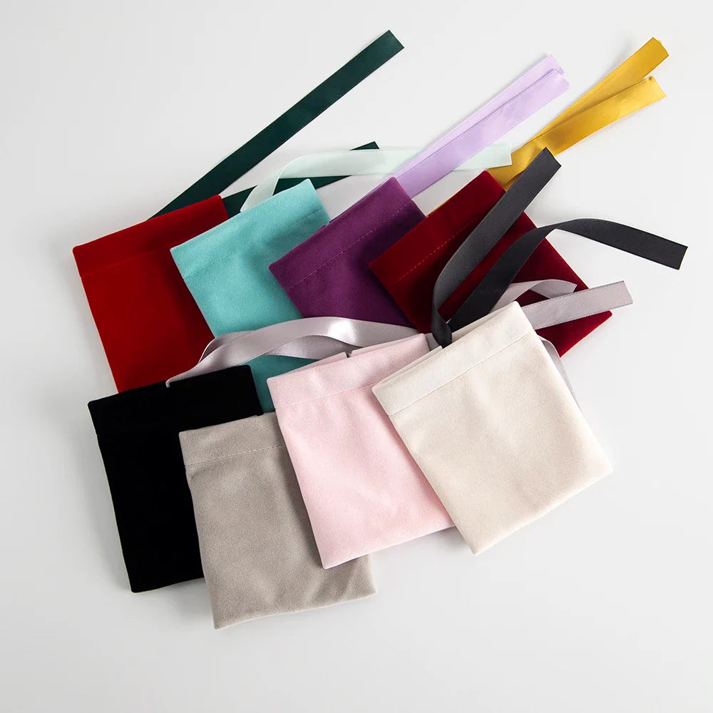 10PCS Purple Velvet Drawstring Bags — Jewelry Gift & Candy Storage Pouches