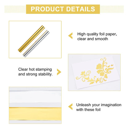 Hot Foil Stamping Pen Set – USB Heated Foil Pen for Scrapbooking with Gold & Silver Foil Rolls