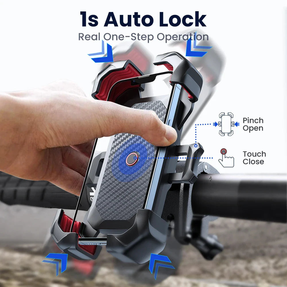 Joyroom Universal Bike Phone Holder — 360° Rotatable Shockproof Stand for 4.7-7 inch Mobile Phones, GPS Clip