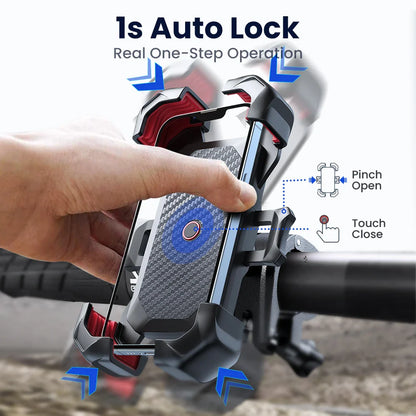 Joyroom Universal Bike Phone Holder — 360° Rotatable Shockproof Stand for 4.7-7 inch Mobile Phones, GPS Clip