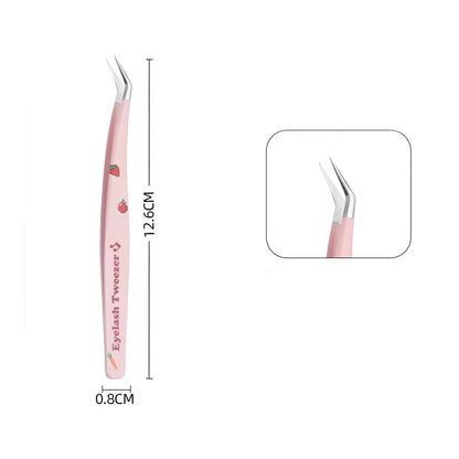 6 Types False Eyelash Tweezers — Stainless Steel Anti-Static Curved & 3D Lash Tools