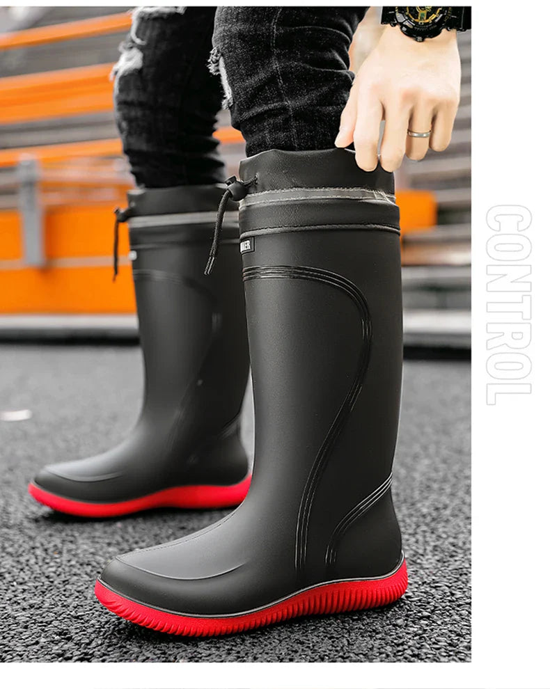Men’s Waterproof Rain Shoes – Four-Season Non-Slip Soft Sole Outdoor Work & Water Boots