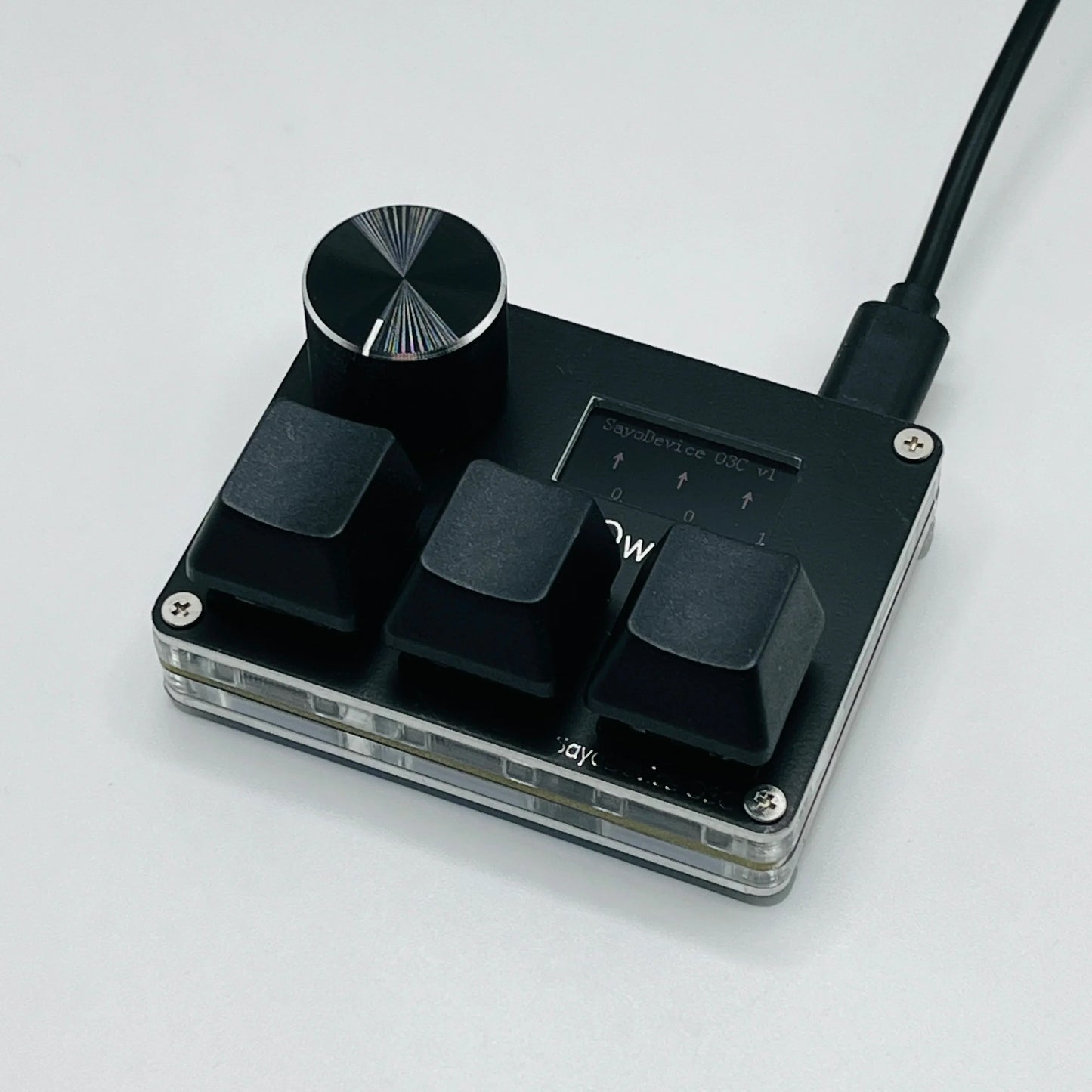 O3C SayoDevice OSU O3C Rapid Trigger Hall Switches – Magnetic Pink Keyboard Switches with Knob, Screen Copy & Paste Shortcut