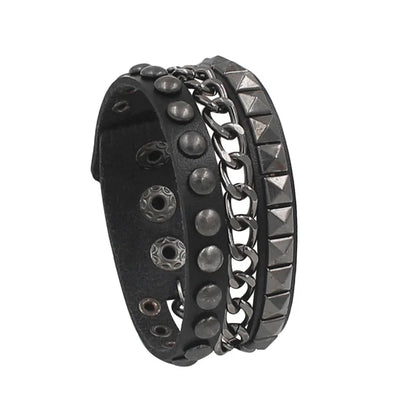 Gothic Punk Multi-Chain Bracelet – Retro Street Dance Jewelry for Halloween, Cosplay, Christmas & Birthday Gifts