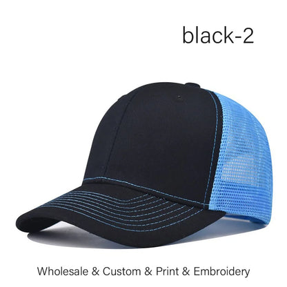 Custom Embroidered Baseball Cap - DIY Logo Mesh Hat for Men & Women, Adjustable Cotton Unisex Cap