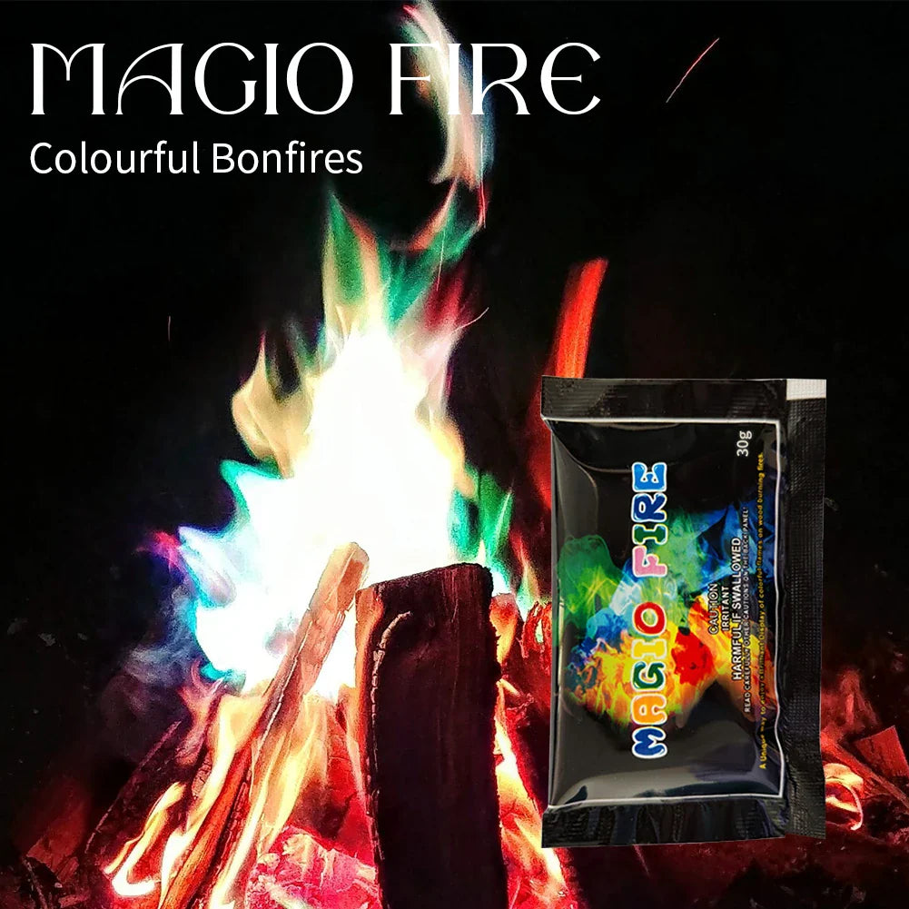 Magical Fire Color Changer - Party Flames Packets, Glowing Fire Pit and Bonfire Colorant, Vibrant Flame Powder for Campfires and Outdoor Celebrations