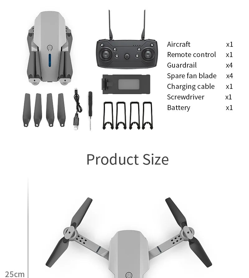 KBDFA 2023 E88 Pro WIFI FPV Drone – 4K/1080P HD Camera, Height Hold, Foldable Quadcopter Helicopter for Kids & Gifts        4o mini