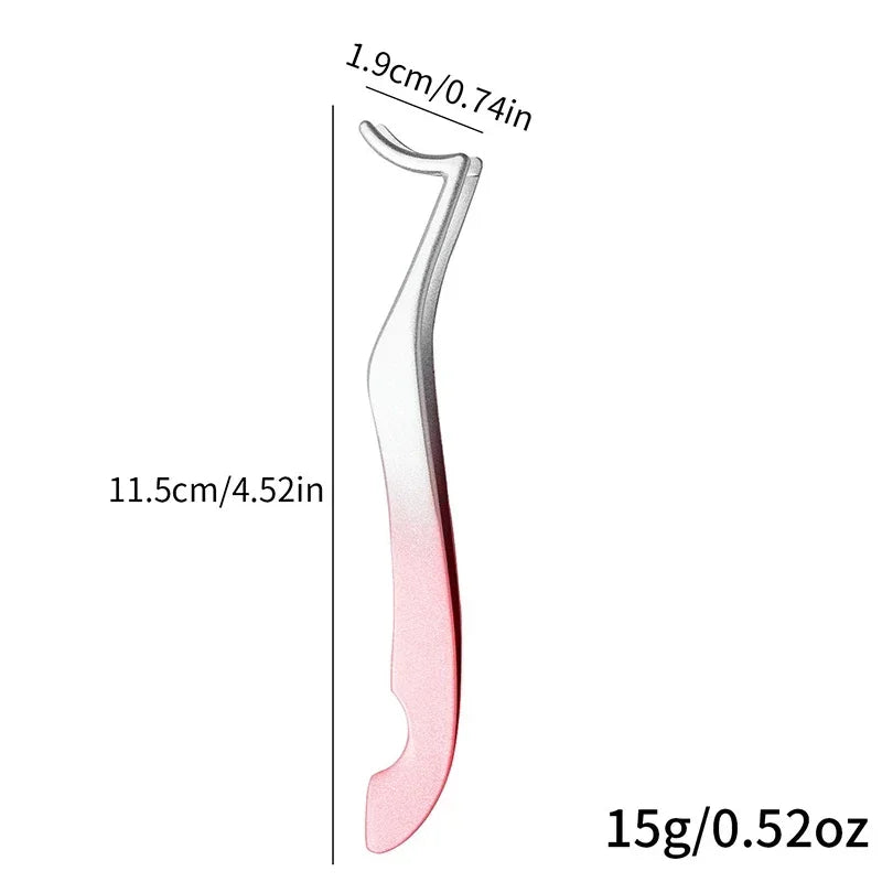 Professional False Eyelash Applicator Tweezers – Precision Lash Extension Clip & Curler Makeup Tool