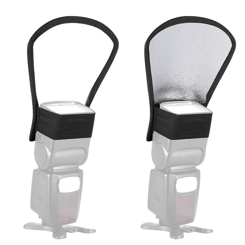 Universal 2-in-1 Silver & White Flash Diffuser Softbox – Photography Flash Light Reflector Accessory