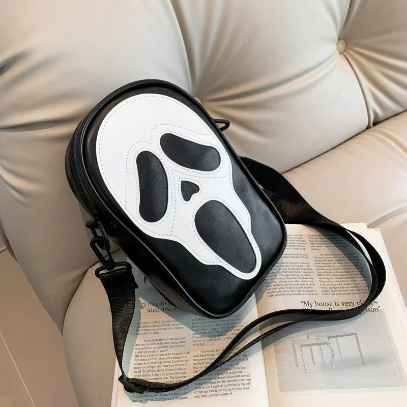 Halloween Ghost Crossbody Bag — Skull Shoulder Bag for Women & Girls, Y2K Punk Hiphop Skeleton Handbag